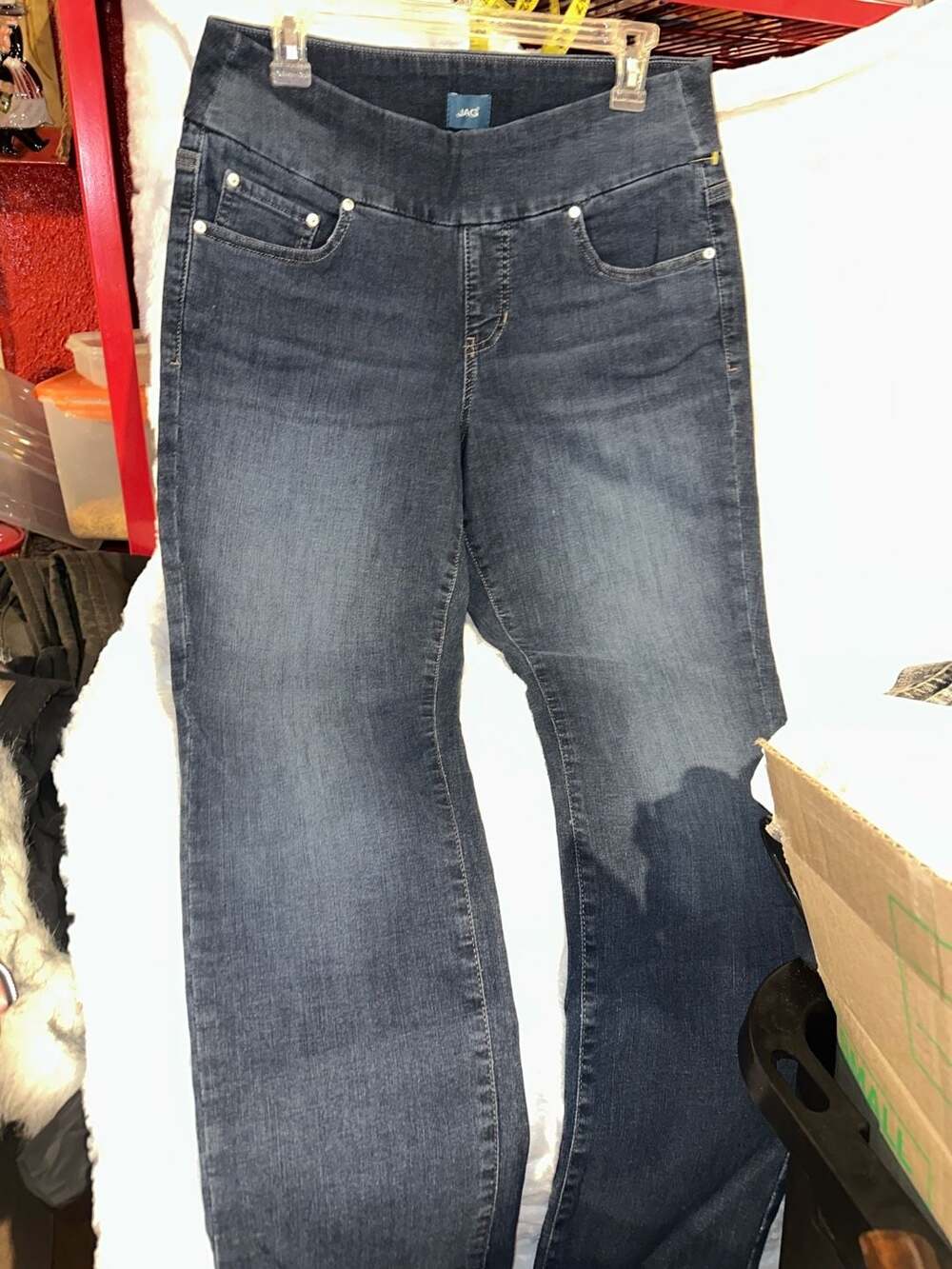 JAG Peri Mid Rise Straight Leg Pull-On Jeans Size 10P